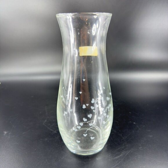 Pasabahce Clear Glass Vase Etched Flowers Floral Made in Turkey Tall Vessel Vase - Picture 14 of 15